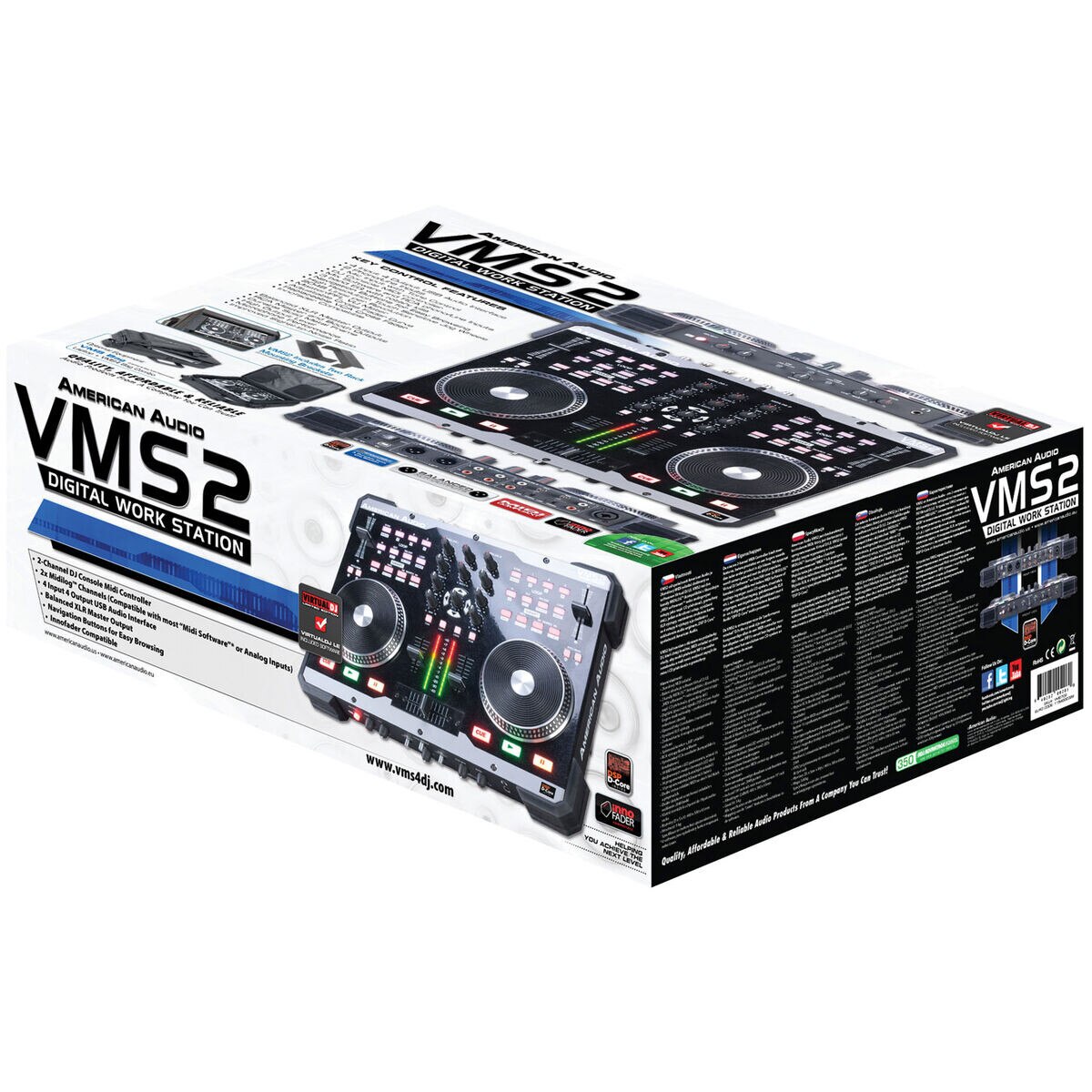 American Audio VMS2 Professional 2Channel MIDI DJ Mixing Station